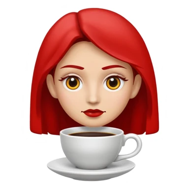 Una figura roja con cabeza cuadrada y cuerpo de rectángulos con cara con dos ojos negros como puntos y cejas preocupadas sin boca y que tenga como una especie de polvo café en la cabeza sticker