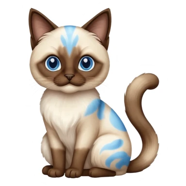 
Siamese cat: long hair fur blue eyes sticker