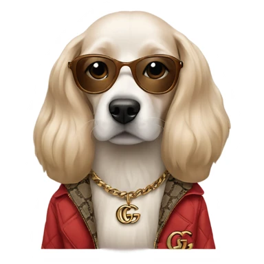 Dog wearing Gucci  sticker