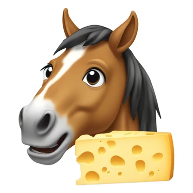 Horse eating loads of cheese sticker