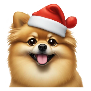 Pomeranian with a Santa hat  sticker