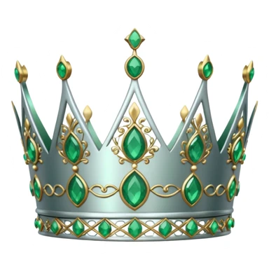 silver feminine crown with emeralds sticker