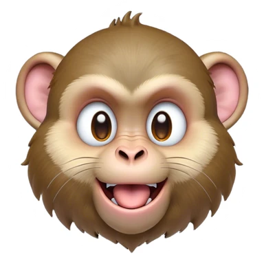 Cinematic Adorably Mischievous Macaque Portrait Emoji, Head tilted in a playful wink with an exaggerated, cheeky grin and a slightly raised eyebrow, featuring a compact, nimble build with fluffy fur and round, twinkling eyes brimming with mischief, Simplified yet irresistibly endearing features, highly detailed, glowing with a bright, joyful radiance, high shine, lively and quirky, stylized with an air of whimsical primate fun, soft glowing outline, capturing the essence of a mischievous macaque that seems ready to pull a playful face and scamper into your heart! sticker