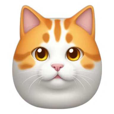 orange and white chubby cat which looks like a bell sticker