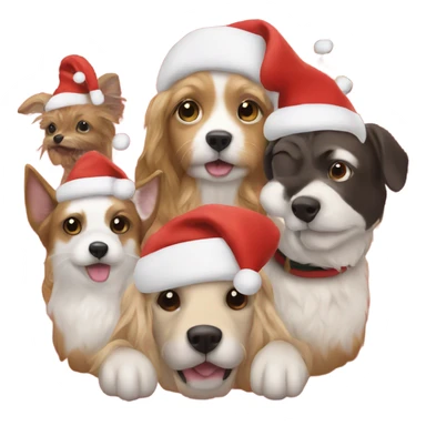 Merry Christmas text with pets sticker