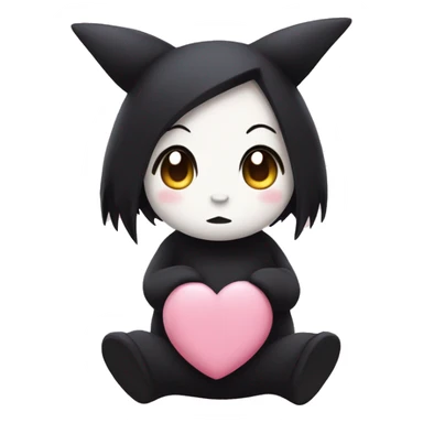kuromi with heart sticker