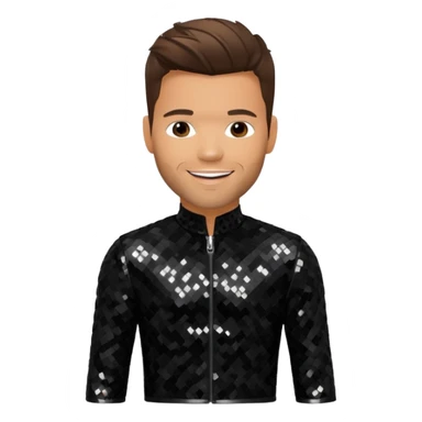 Ricky Martin with black sequin outfit sticker