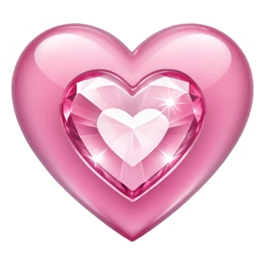 diamond heart with one mini pink heart inside of it  sticker