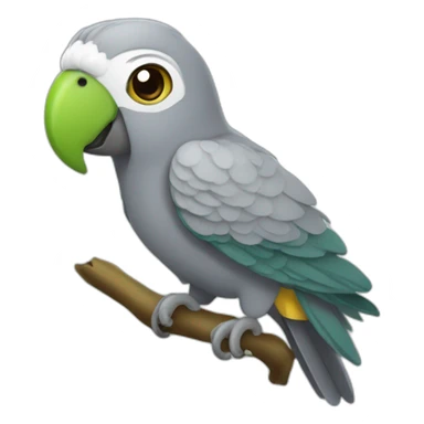 Gray parrot pistachio sticker