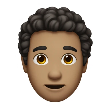 emoji of a guy with dark eyes but not black, dark hair blown not slick and not afro, a black dot on his cheek sticker
