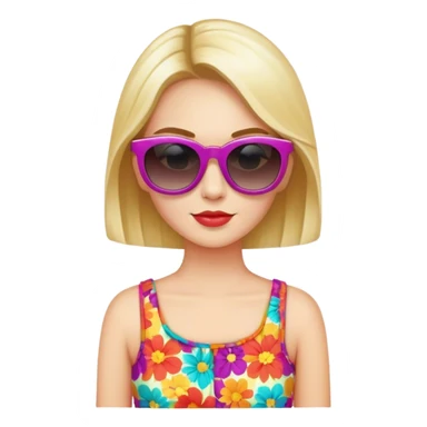 Biene trägt Sonnenbrille und buntes Kleid  sticker