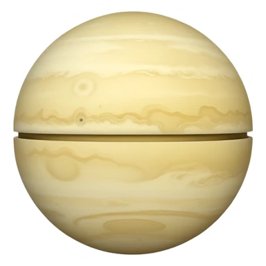 Venus planet emoji, pale yellowish-white sphere, covered in thick, smooth fog, no visible surface features, simple and round sticker