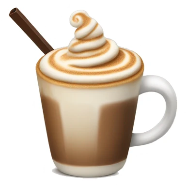 Cappuccino with a straw sticker