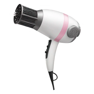 Hairdryer white light pink eadges sticker