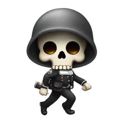 skull cute head marching with "raid" sign sticker