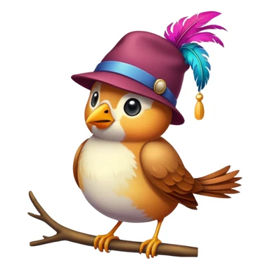 Bird with a hat on sticker