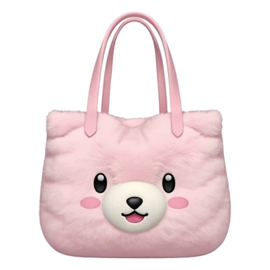 Aesthetic pink plush tote bag without face sticker