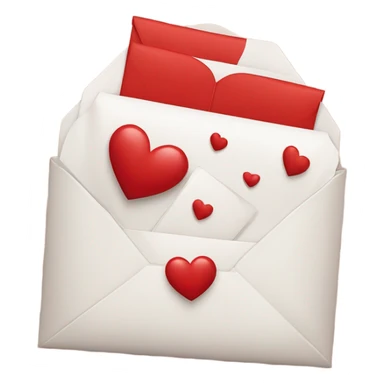 Red and white valentines day envelope sticker