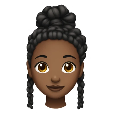 Pretty brown skin black girl with braids and lash clusters sticker