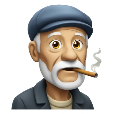 Old man smoking sticker