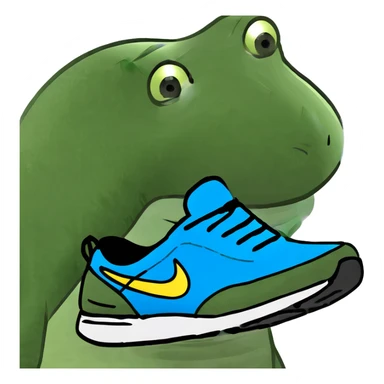 tiburón con zapatillas nike azules sticker