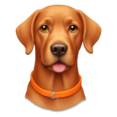 Red Labrador with an orange collar  sticker