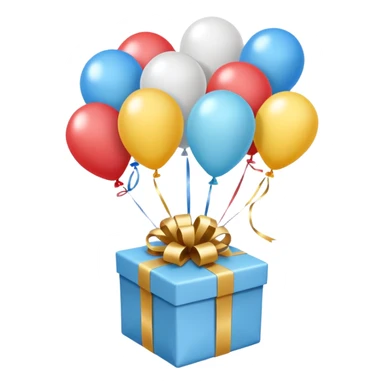 Please make light blue and white balloons too, make several and tie them to a gift, the gifts with the most balloons sticker