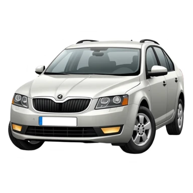 Stříbrné Auto škoda octavia sticker