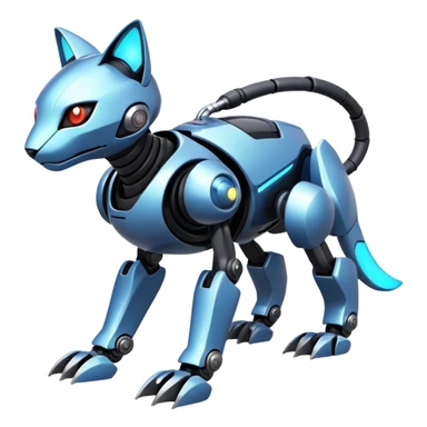  exotic cyber-Protogen-Fakémon-Pokémon-Vernid-robot-feline-creature sticker