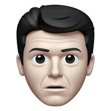 Rick Astley but with his eyes blurred out, the background is pitch black, Rick Astley is a grayish-white color, and the entire picture, including Rick Astley, is a staticky, glitchy, horror, analog horror type sticker