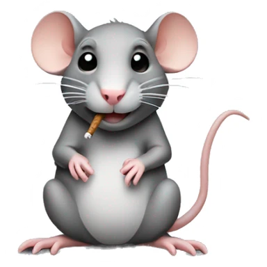 cute rat smoking sticker