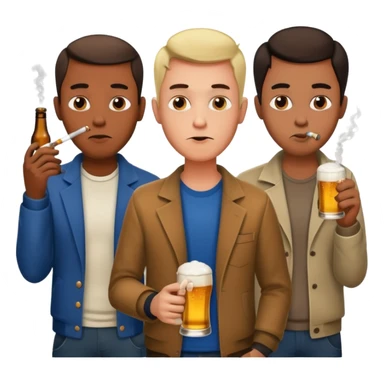 Drinking 100 beers and cigarettes with the boys with serious faces sticker