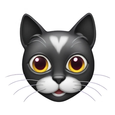 Black cat head with heart eyes sticker