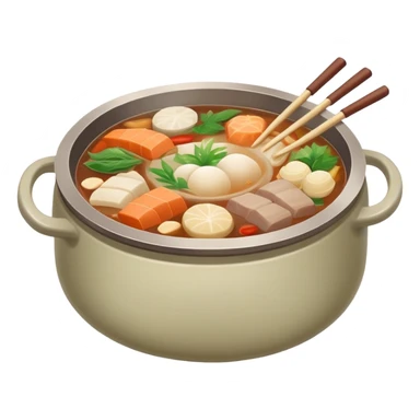 Muted color Chinese hotpot with subtle tones sticker