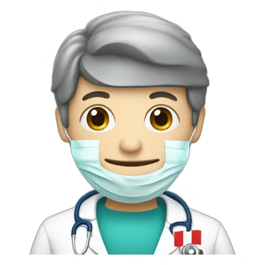 doctor with french flag sticker