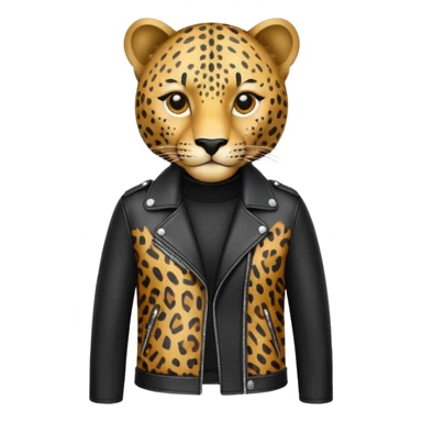 leopard in stylish leather jacket sticker