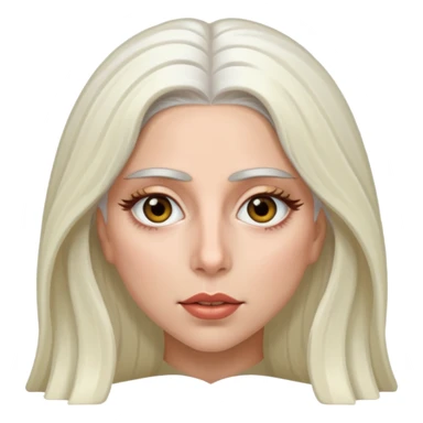 Lady Gaga with hazel eyes, long white hair sticker