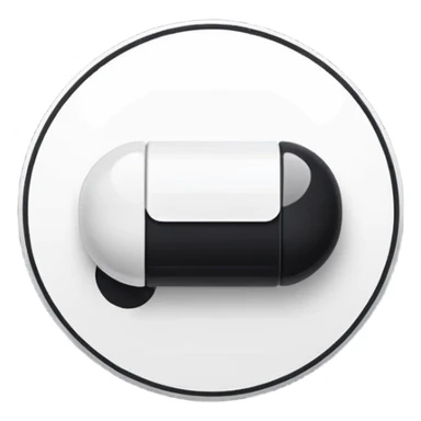 Minimalistic futuristic white&black pills pack emoji, black and white, flat vector design, high-tech clean UI icon sticker