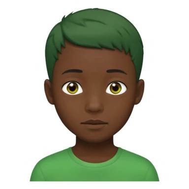 black boy with green short hair sticker