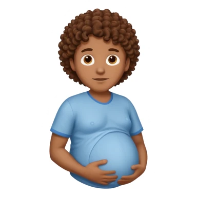 A pregnant Argentinian man with brown curly hair sticker