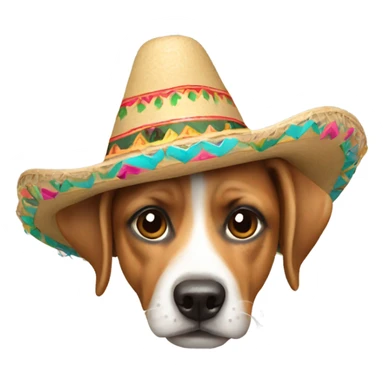A dog wearing a sombrero ￼ sticker