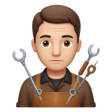 professional locksmith portrait, head and shoulders only, serious focused expression, leather apron collar, small lockpick tools visible, 3D cartoon, mobile game icon style, clean background, no text, no watermark
 sticker