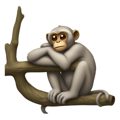 a monkey dreaming sticker