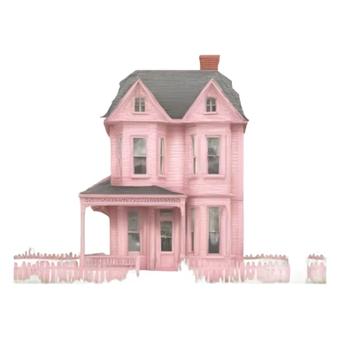 pastel pink 19th century house  sticker