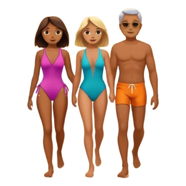 couple walking on the beach sunset in background sticker