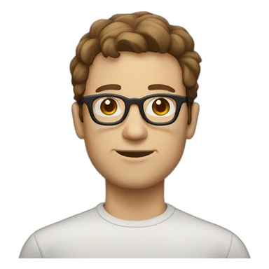 A men wit glases and Brown hair white skin sticker