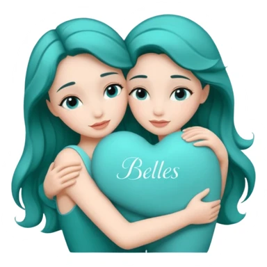 Teal hugs with Belles wording sticker