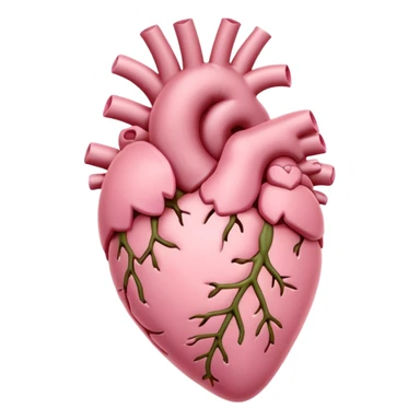 light pink anatomical heart with flower sticker