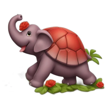 Pile tortue sur élephant rouge sticker
