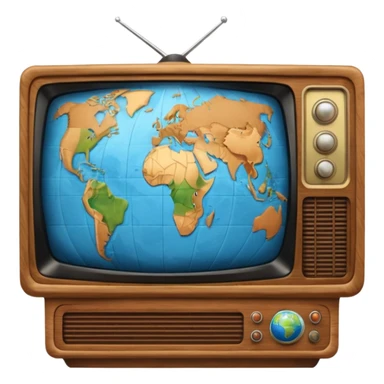 Tv with an globe of the earth sticker